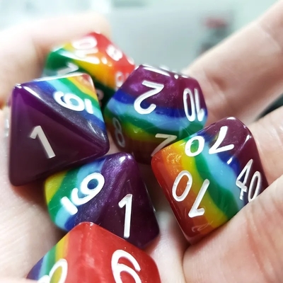 7 Katman Gökkuşağı El yapımı reçine zar Crusson ve Zindan DND#RPG