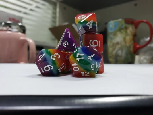 7 Katman Gökkuşağı El yapımı reçine zar Crusson ve Zindan DND#RPG