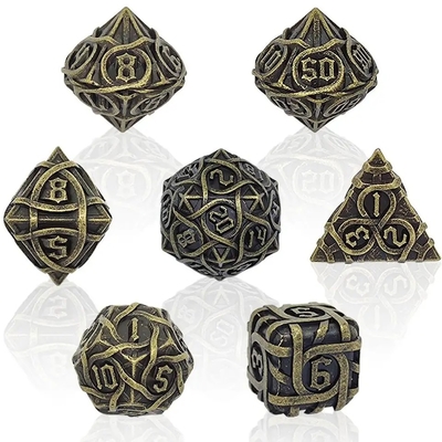 Dikenler Çizgili Metal Dice Set Fantezi DND Çok yönlü Masa oyunu