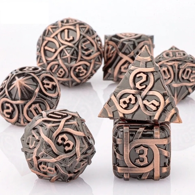 Dikenler Çizgili Metal Dice Set Fantezi DND Çok yönlü Masa oyunu