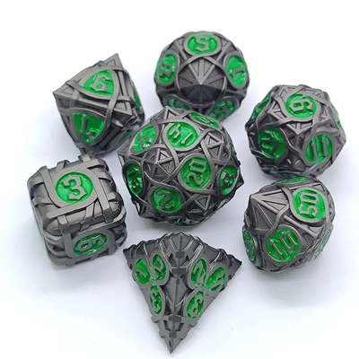 Dikenler Çizgili Metal Dice Set Fantezi DND Çok yönlü Masa oyunu