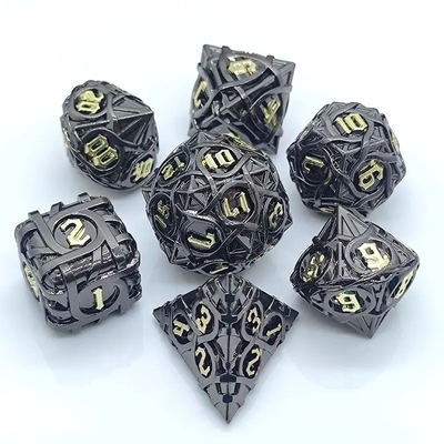 Dikenler Çizgili Metal Dice Set Fantezi DND Çok yönlü Masa oyunu