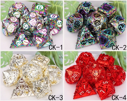 Dikenler Çizgili Metal Dice Set Fantezi DND Çok yönlü Masa oyunu
