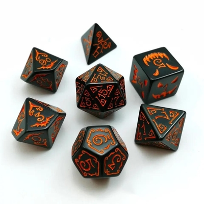 Polimodyal reçine zarı 7PCS RPG zarı seti D4 D6 D8 D10 D12 D20 D20