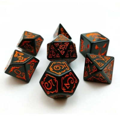 Polimodyal reçine zarı 7PCS RPG zarı seti D4 D6 D8 D10 D12 D20 D20