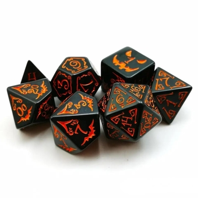 Polimodyal reçine zarı 7PCS RPG zarı seti D4 D6 D8 D10 D12 D20 D20