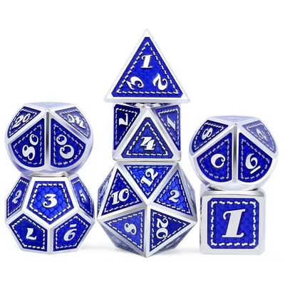 Ejderha Ölçeği Katı Metal Dice Set Çok Renkli DND RPG Parlak Renkler