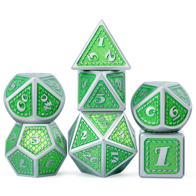Ejderha Ölçeği Katı Metal Dice Set Çok Renkli DND RPG Parlak Renkler