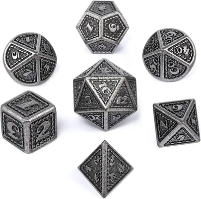 Ejderha Ölçeği Katı Metal Dice Set Çok Renkli DND RPG Parlak Renkler