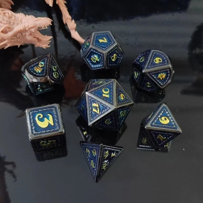 Ejderha Ölçeği Katı Metal Dice Set Çok Renkli DND RPG Parlak Renkler