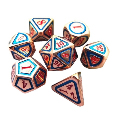 DND RPG Solid Metal Dice Suits Elektro Yüzme Teknolojisi Gezgin Dünya