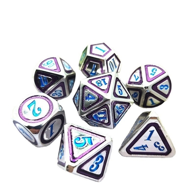 DND RPG Solid Metal Dice Suits Elektro Yüzme Teknolojisi Gezgin Dünya