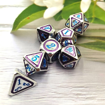 DND RPG Solid Metal Dice Suits Elektro Yüzme Teknolojisi Gezgin Dünya