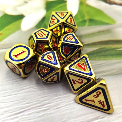 DND RPG Solid Metal Dice Suits Elektro Yüzme Teknolojisi Gezgin Dünya