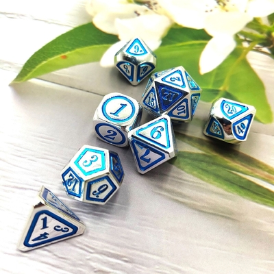 DND RPG Solid Metal Dice Suits Elektro Yüzme Teknolojisi Gezgin Dünya