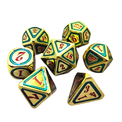 DND RPG Solid Metal Dice Suits Elektro Yüzme Teknolojisi Gezgin Dünya