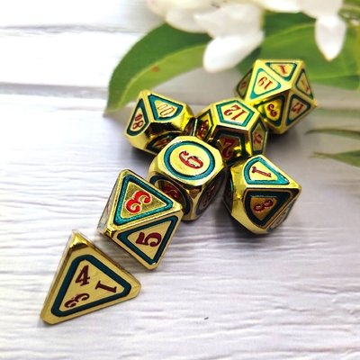 DND RPG Solid Metal Dice Suits Elektro Yüzme Teknolojisi Gezgin Dünya