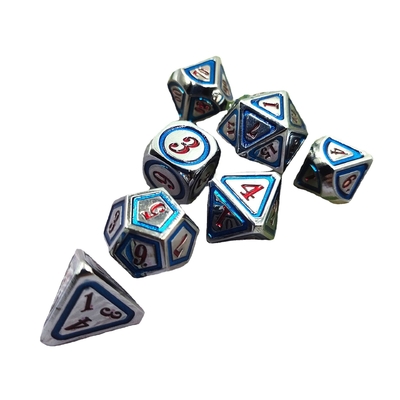 DND RPG Solid Metal Dice Suits Elektro Yüzme Teknolojisi Gezgin Dünya