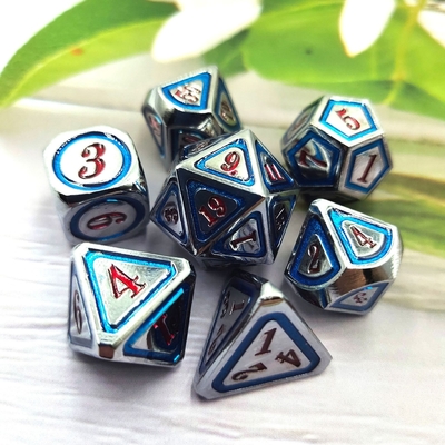 DND RPG Solid Metal Dice Suits Elektro Yüzme Teknolojisi Gezgin Dünya