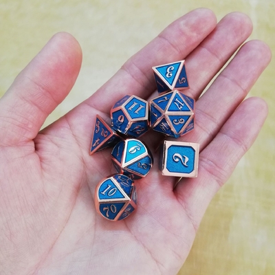 Enamel endüstrisi katı metal zar seti Bude Erkek kapısı Cruch DND RPG