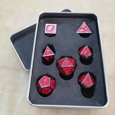 Enamel endüstrisi katı metal zar seti Bude Erkek kapısı Cruch DND RPG