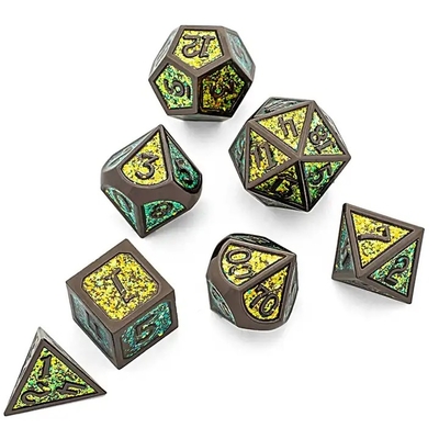 Parlak Altın Toz Katı Metal Çöp Satır Oyunları Ejder ve Zindan DND RPG