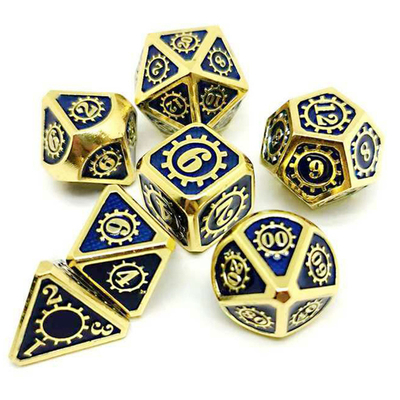 Renkli Gear Solid Metal Dice Set Board Game Kuusu DND RPG