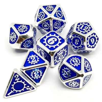 Renkli Gear Solid Metal Dice Set Board Game Kuusu DND RPG