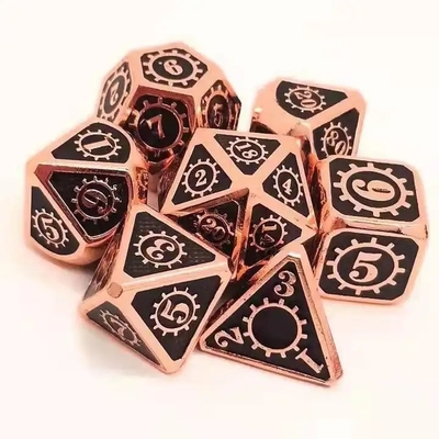 Renkli Gear Solid Metal Dice Set Board Game Kuusu DND RPG
