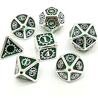 Renkli Gear Solid Metal Dice Set Board Game Kuusu DND RPG