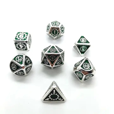 Renkli Gear Solid Metal Dice Set Board Game Kuusu DND RPG