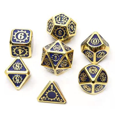 Renkli Gear Solid Metal Dice Set Board Game Kuusu DND RPG