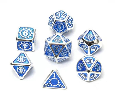 Renkli Gear Solid Metal Dice Set Board Game Kuusu DND RPG