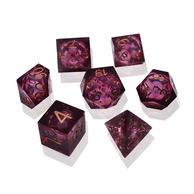 Red Flow Sand Sıvı reçine zarı seti RPG DND COC Koşu grubu