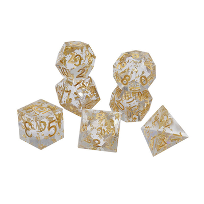 El sanatı Altın folyo reçine RPG zar seti Ejderha ve Kanal#Dnd#Rpg#Coc