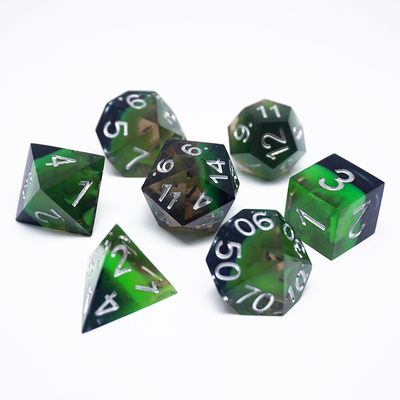 Yeşil reçine dijital zar seti çok yönlü tablet oyunu zar#rpg#dnd#coc