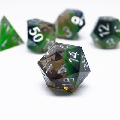 Yeşil reçine dijital zar seti çok yönlü tablet oyunu zar#rpg#dnd#coc