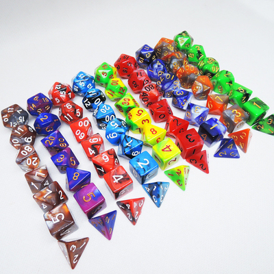 Poly Color Resin Dice Set#Rpg#Dnd#Coc Mermer Deseni Preminum ve Lüks