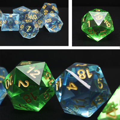 Çok renkli reçine malzemesi Dice Set#Rpg#Dnd#Coc Şeffaf
