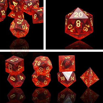 Çok renkli reçine malzemesi Dice Set#Rpg#Dnd#Coc Şeffaf