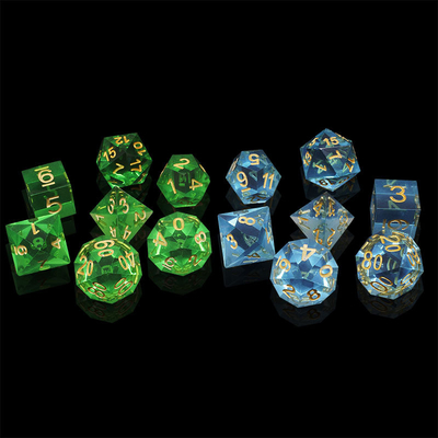 Çok renkli reçine malzemesi Dice Set#Rpg#Dnd#Coc Şeffaf