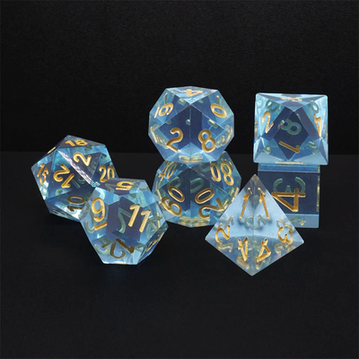 Çok renkli reçine malzemesi Dice Set#Rpg#Dnd#Coc Şeffaf