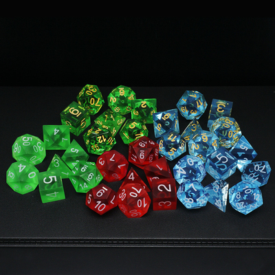 Çok renkli reçine malzemesi Dice Set#Rpg#Dnd#Coc Şeffaf
