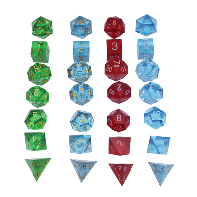 Çok renkli reçine malzemesi Dice Set#Rpg#Dnd#Coc Şeffaf