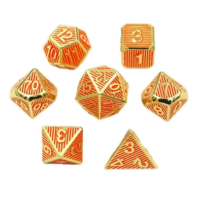 Dikey Metal Çoklu Yüzlü Zar Masaüstü Oyunu Dnd Rpg Coc Bronz Rengi