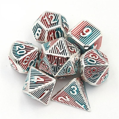 Dijital Metal RPG Dice Color Dikey Şerit Dnd Coc Lüks tarzı