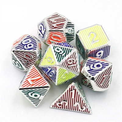 Dijital Metal RPG Dice Color Dikey Şerit Dnd Coc Lüks tarzı