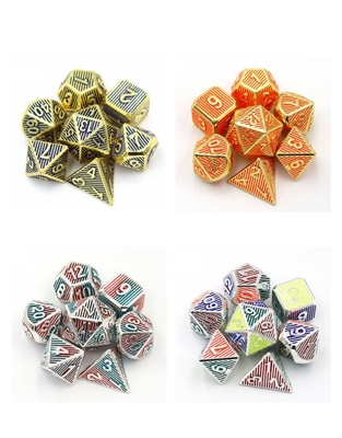 Dijital Metal RPG Dice Color Dikey Şerit Dnd Coc Lüks tarzı