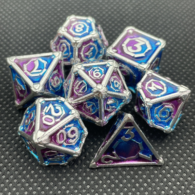 Masaüstü Oyunu Metal Multi Face RPG Dice Set Dnd Coc Çoklu Renkli