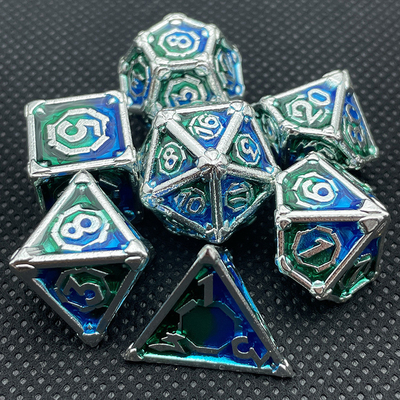 Masaüstü Oyunu Metal Multi Face RPG Dice Set Dnd Coc Çoklu Renkli